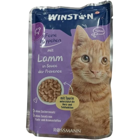 پوچ گربه وینستون با طعم بره در سس Winston Lamb In Sauce وزن 100 گرم