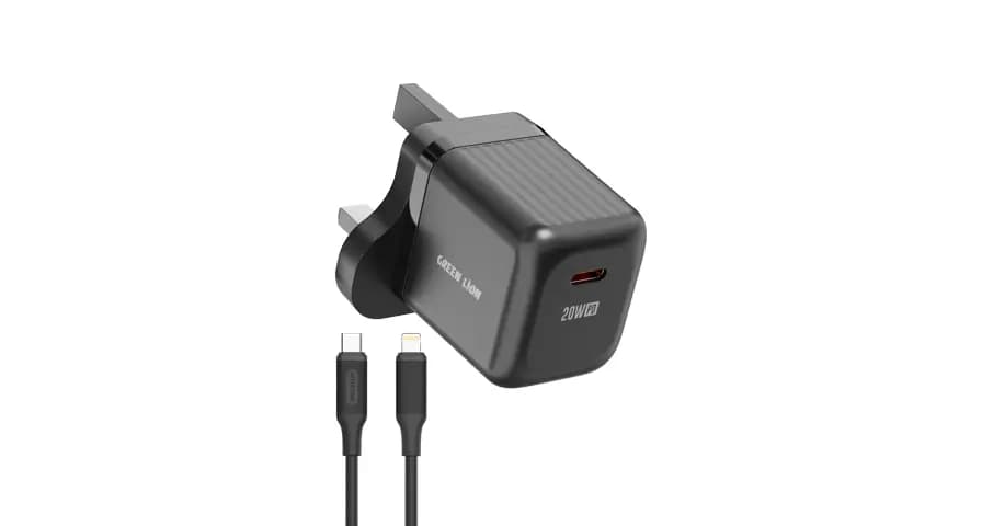 شارژر دیواری 20 وات گرین لاین مدل Ultra Compact GaN +کابل دو سر تایپ سی — تصویر ۶