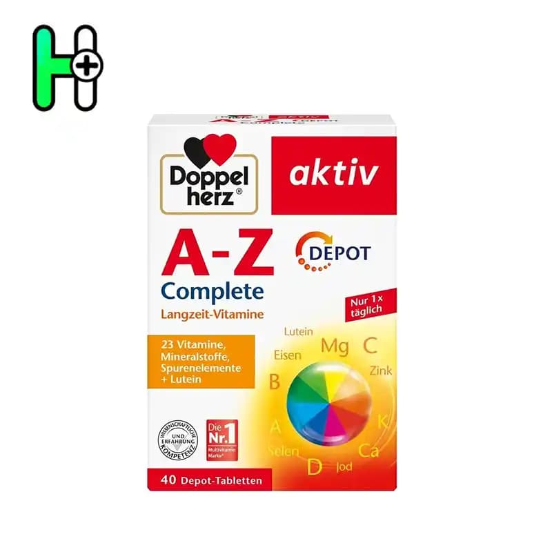 قرص مولتی‌ویتامین a-z داپل هرز المان Doppelherz A-Z DEPOT Complete — تصویر ۲