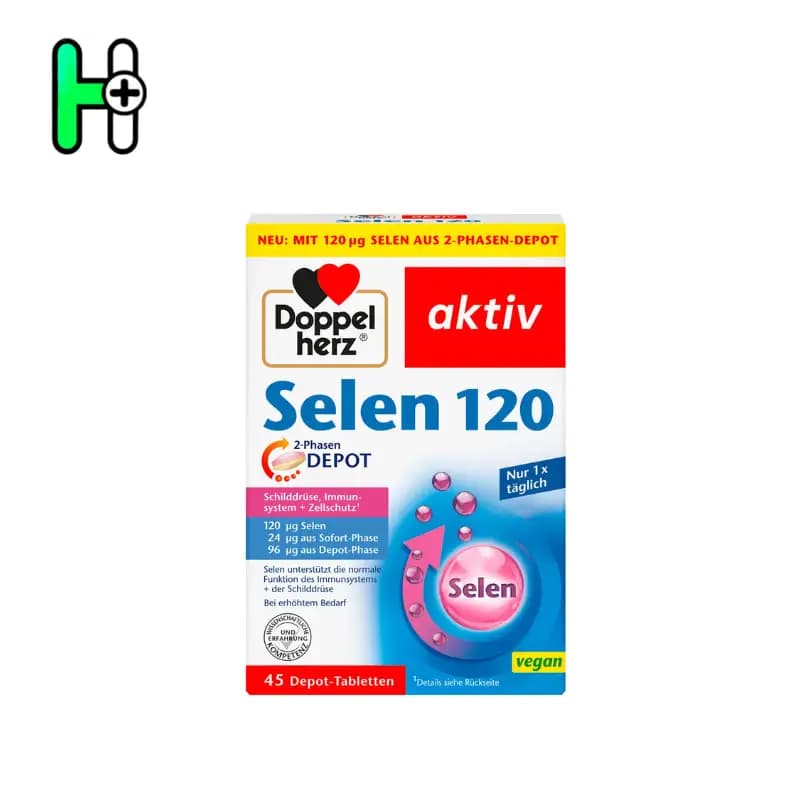 قرص سلامت غده تیروئید و سیستم ایمنی سلنیوم دوپل هرز Doppelherz Selen 120 — تصویر ۲