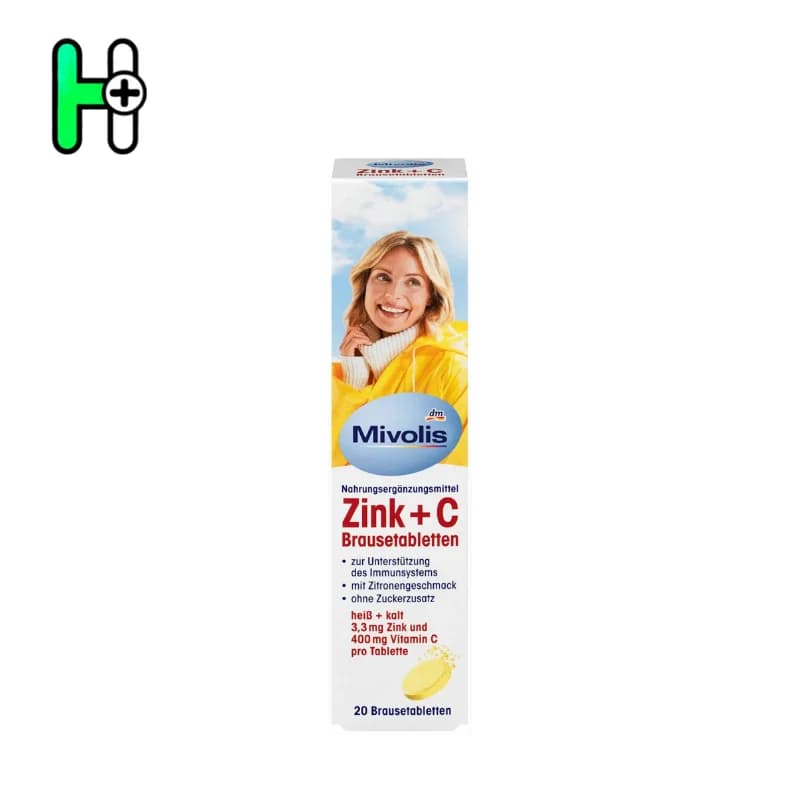 قرص جوشان زینک + ویتامین سی میوولیس zinc+vitamin c Mivolis