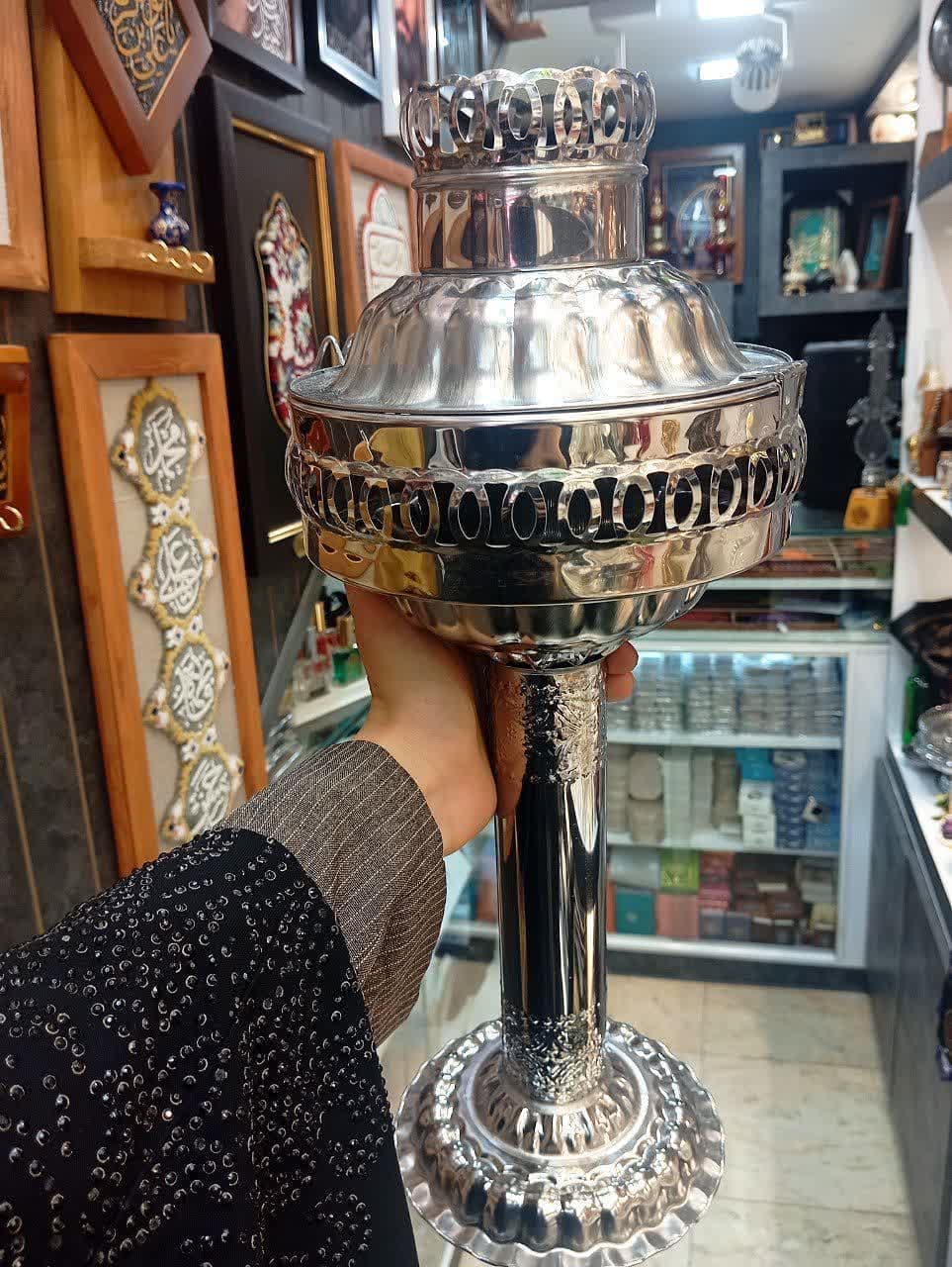اسپند دود کنی ذغالی استیل انبر دار بزرگ — تصویر ۲