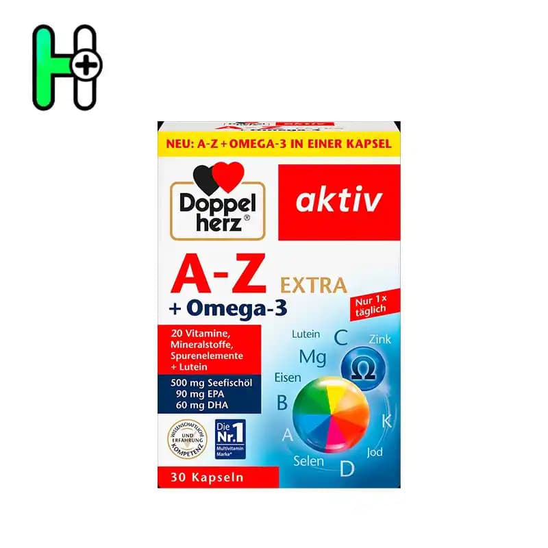 مولتی ویتامینa-z + امگا 3 داپل هرز | Doppelherz aktiv A-Z + Omega-3 EXTRA