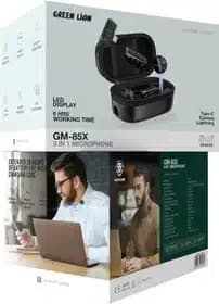 میکروفون بی‌سیم یقه‌ای گرین لاین مدل GM-85X سه کاره — تصویر ۳