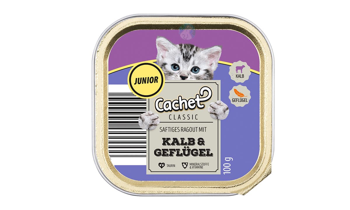 ووم بچه گربه با طعم گوساله و مرغ 100 گرمی Cachet‎
