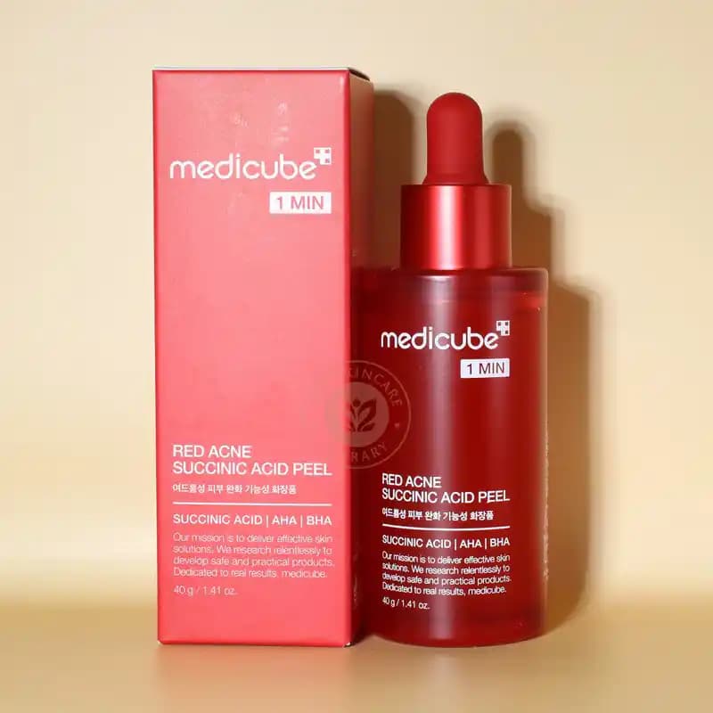 سرم پیلینگ سوکسینیک اسید لایه‌بردار و ضدجوش قوی مدی کیوب Medicube Red Succinic Acid Peel — تصویر ۳