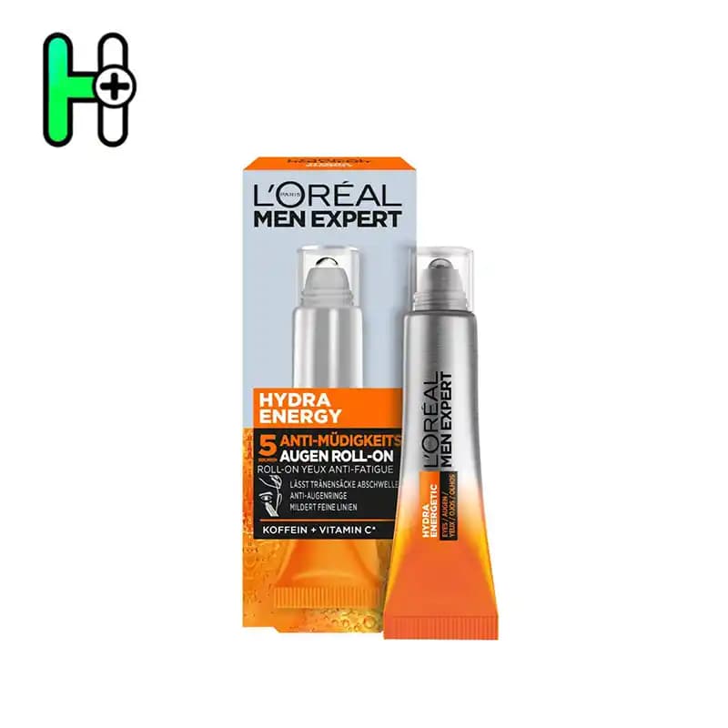 رول ضدخستگی دور چشم مردانه کاهش فوری پف و تیرگی لورآل L’Oréal Men Expert Hydra Energy Anti-Fatigue Eye Roll-On