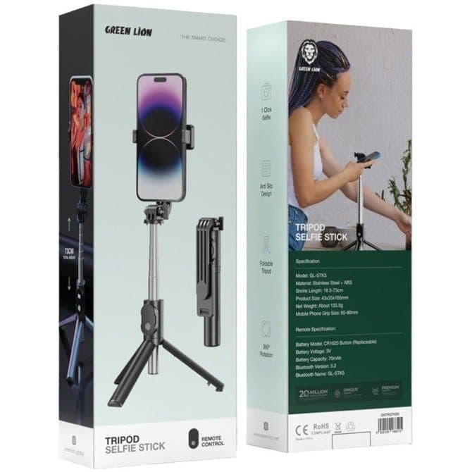 سهپایه و مونوپاد گرین لاین GREEN LION Tripod Selfie Stick – — تصویر ۵
