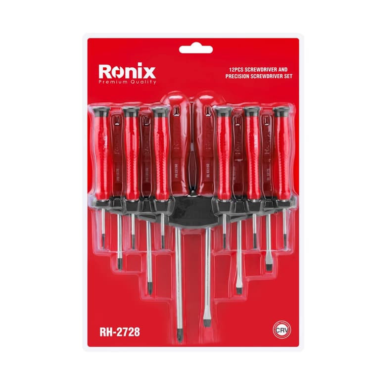 RH-2728 – ست 12 عددی ترکیبی پیچ گوشتی و پیچ گوشتی ساعتی رونیکس