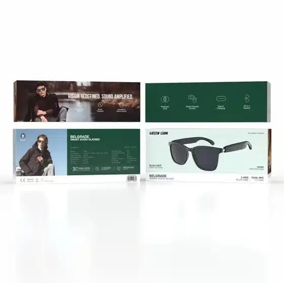 عینک هوشمند گرین لاین مدل بلگراد Belgrade Smart Audio ( ضمانت اصالت – گارانتی طلایی تعویض ) — تصویر ۳