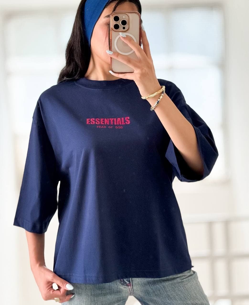 تیشرت باکسی essentials شایندار زنانه کد 100631
