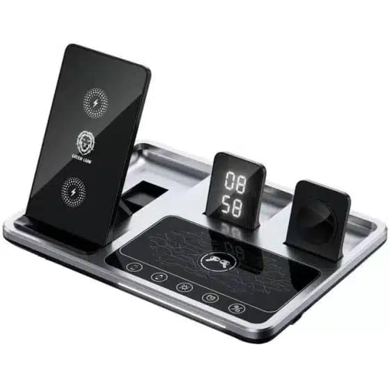 شارژر وایرلس گرین مدل GN4IN1WCSGY با توان ۱۵ وات و ۳ پورت USB Type C — تصویر ۳