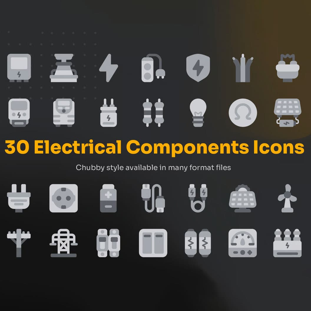 30 آیکون قطعات الکتریکی — تصویر ۵