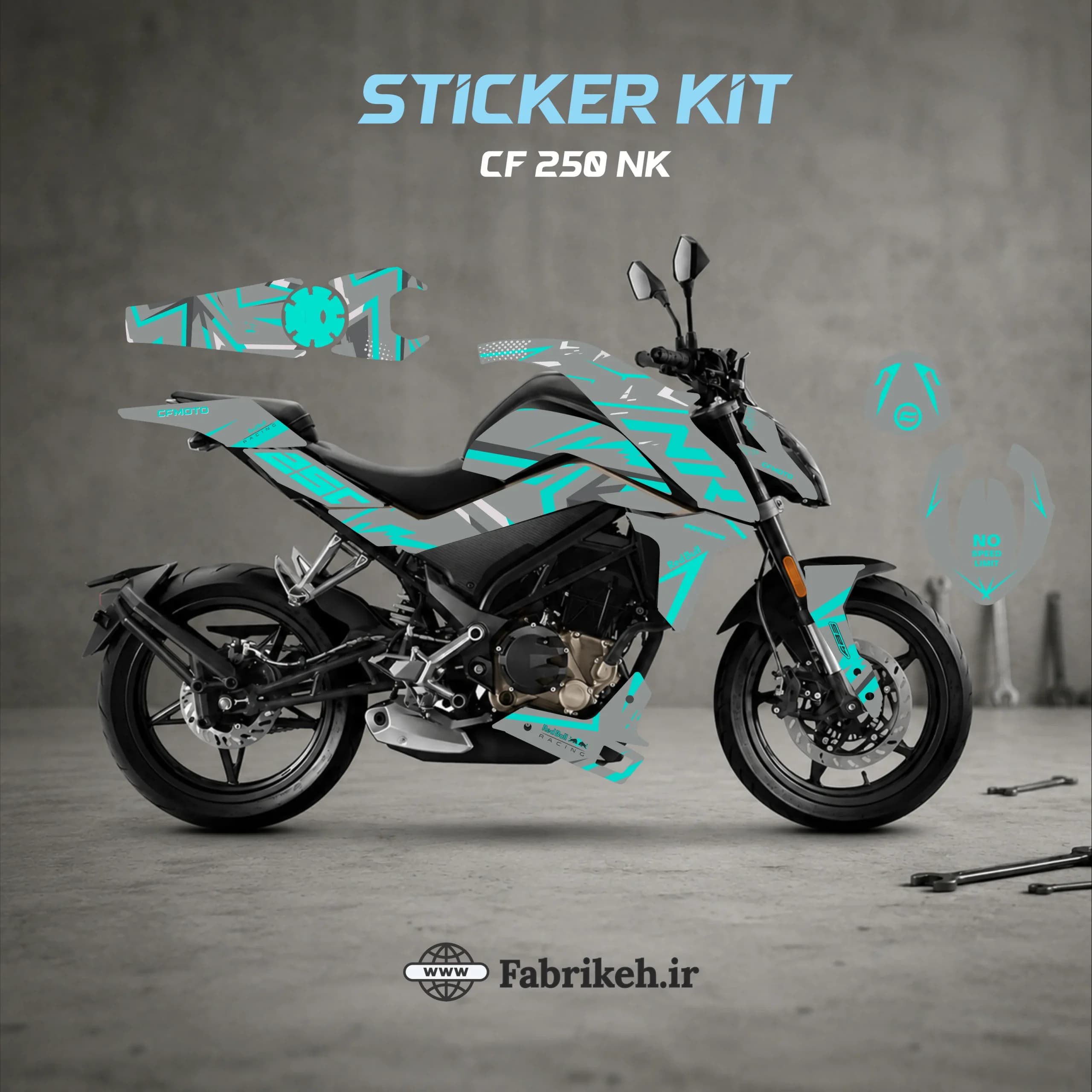 کیت استیکر CF250NK طرح Nardo Grey