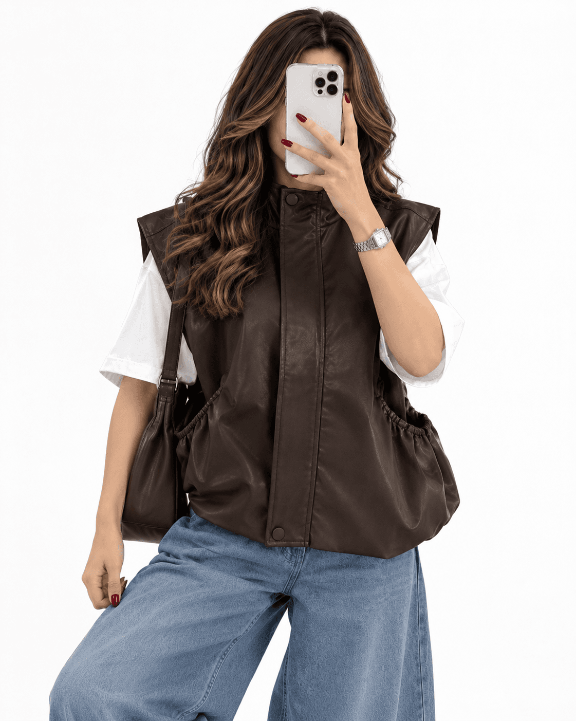 وست چرم آستردار زنانه ( ضمانت اصالت ) ارسال رایگان
