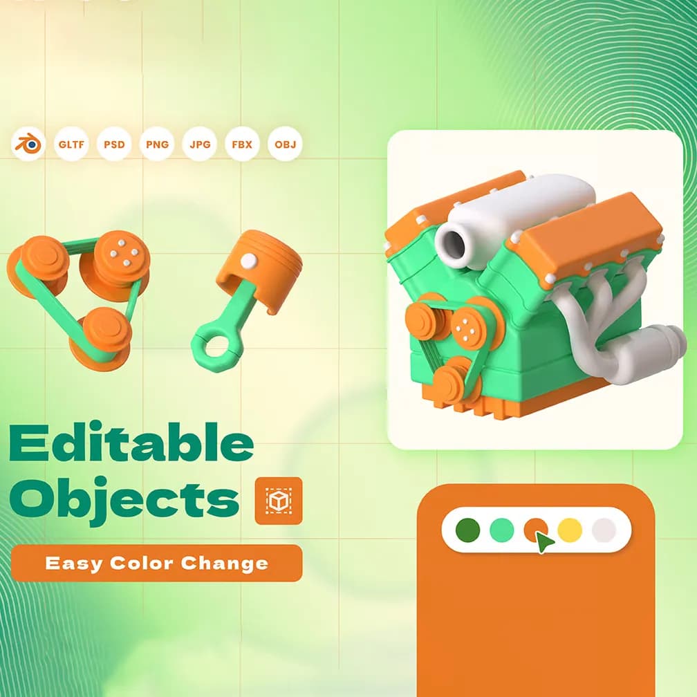 باندل آیکن 3D گاراژ ماشین — تصویر ۶