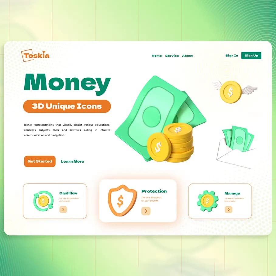 باندل آیکن 3D پول — تصویر ۸