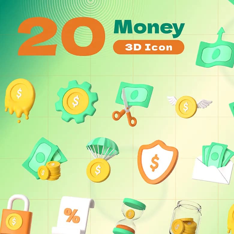 باندل آیکن 3D پول — تصویر ۴