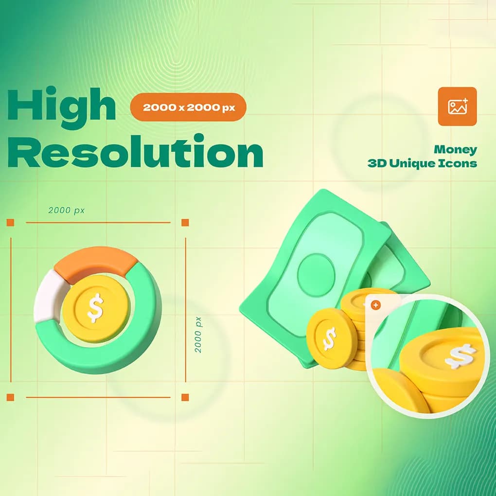 باندل آیکن 3D پول — تصویر ۳