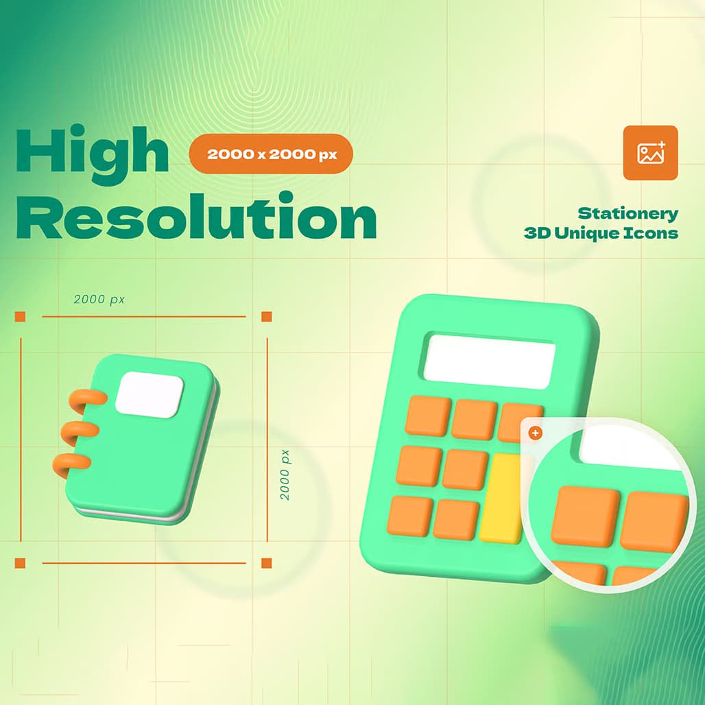 باندل آیکن 3D لوازم التحریر — تصویر ۶