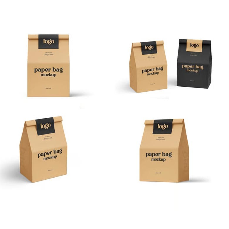 طرح موکاپ پک کاغذی با لیبل — تصویر ۵