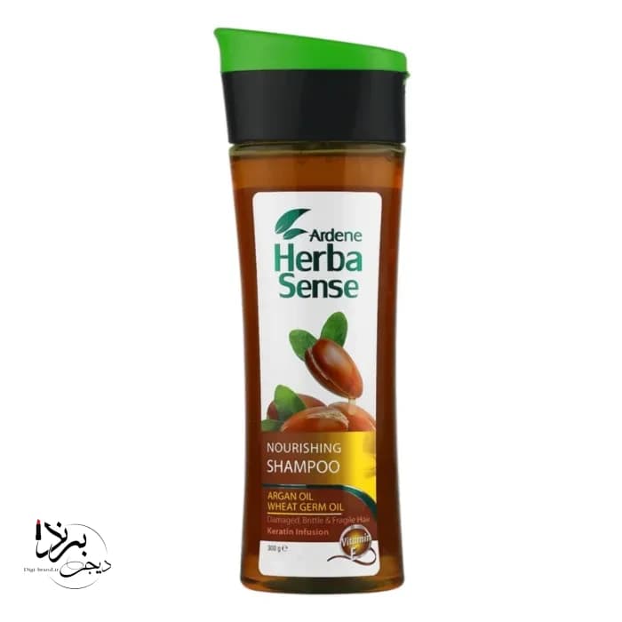 شامپو کراتینه هرباسنس مغذی مو با عصاره روغن آرگان و جوانه گندم موهای آسیب دیده و شکننده