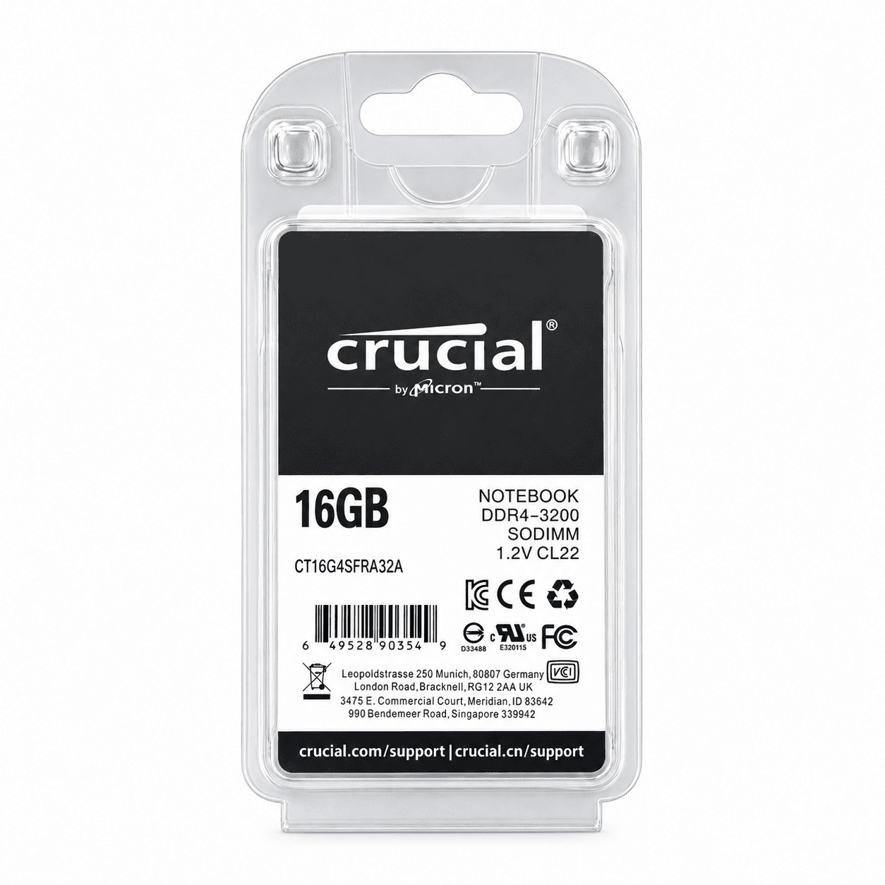 رم لپ تاپ کروشیال 16GB DDR4 3200MHz | پارس کامپیوتر — تصویر ۴