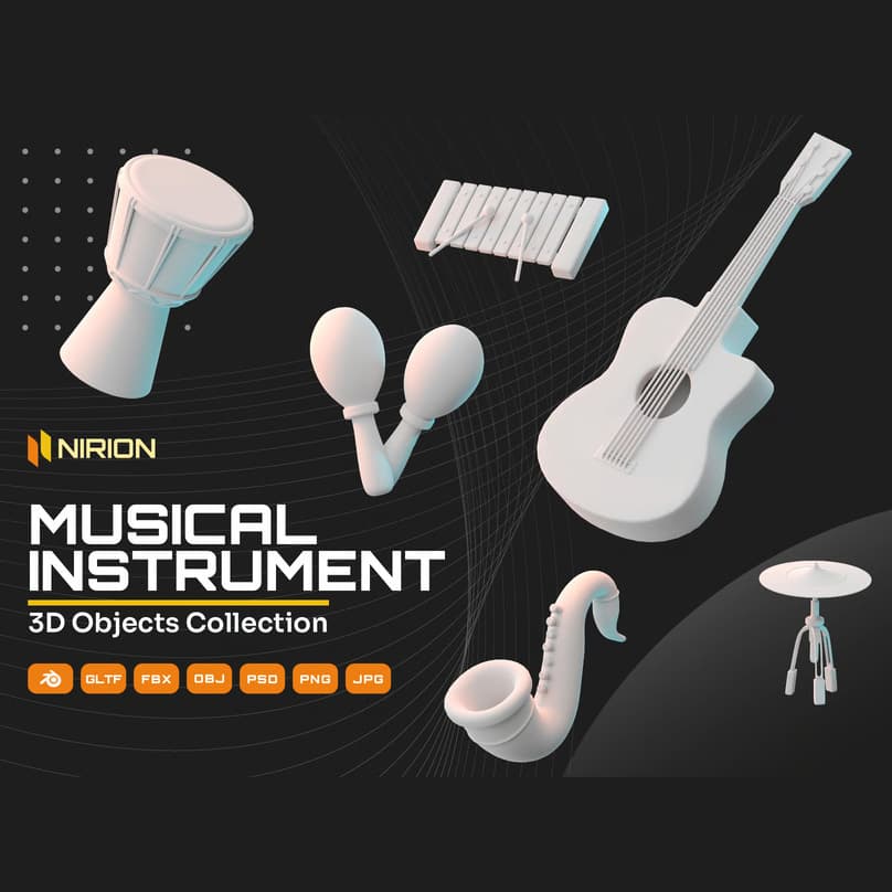 باندل آبجکت آلات موسیقی 3D