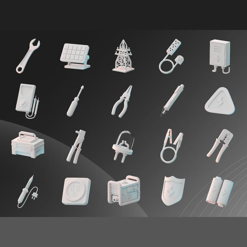 باندل آبجکت لوازم الکتریکی 3D — تصویر ۳
