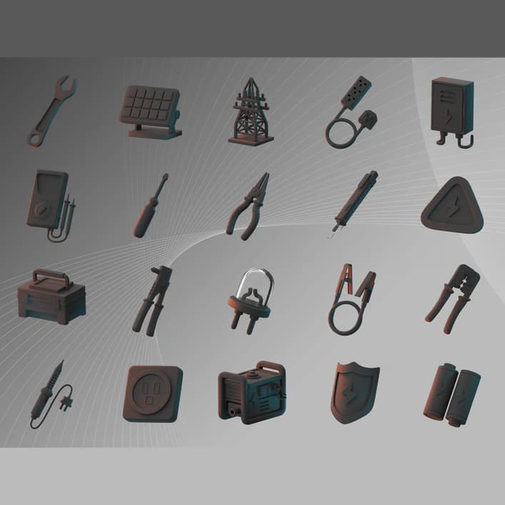 باندل آبجکت لوازم الکتریکی 3D — تصویر ۴