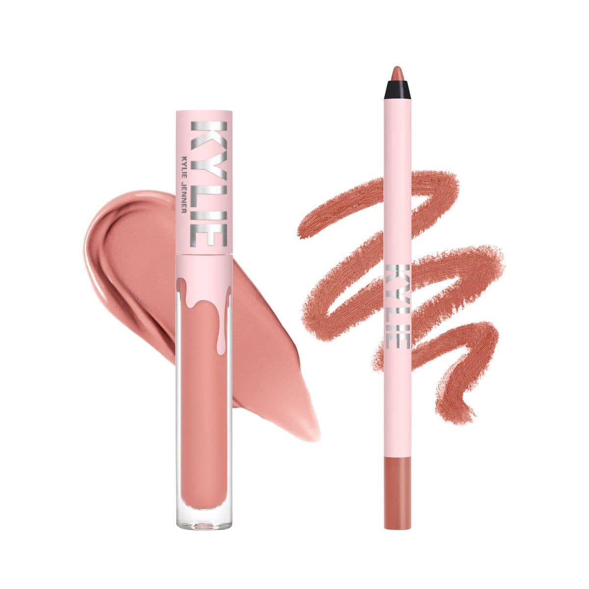 ست رژ لب مایع و مداد لب کایلی جنر Kylie Cosmetics Matte Liquid Lipstick & Lip Liner – Candy K
