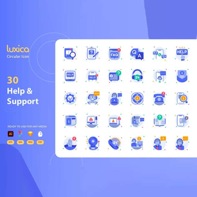 30 آیکن پشتیبانی آنلاین
