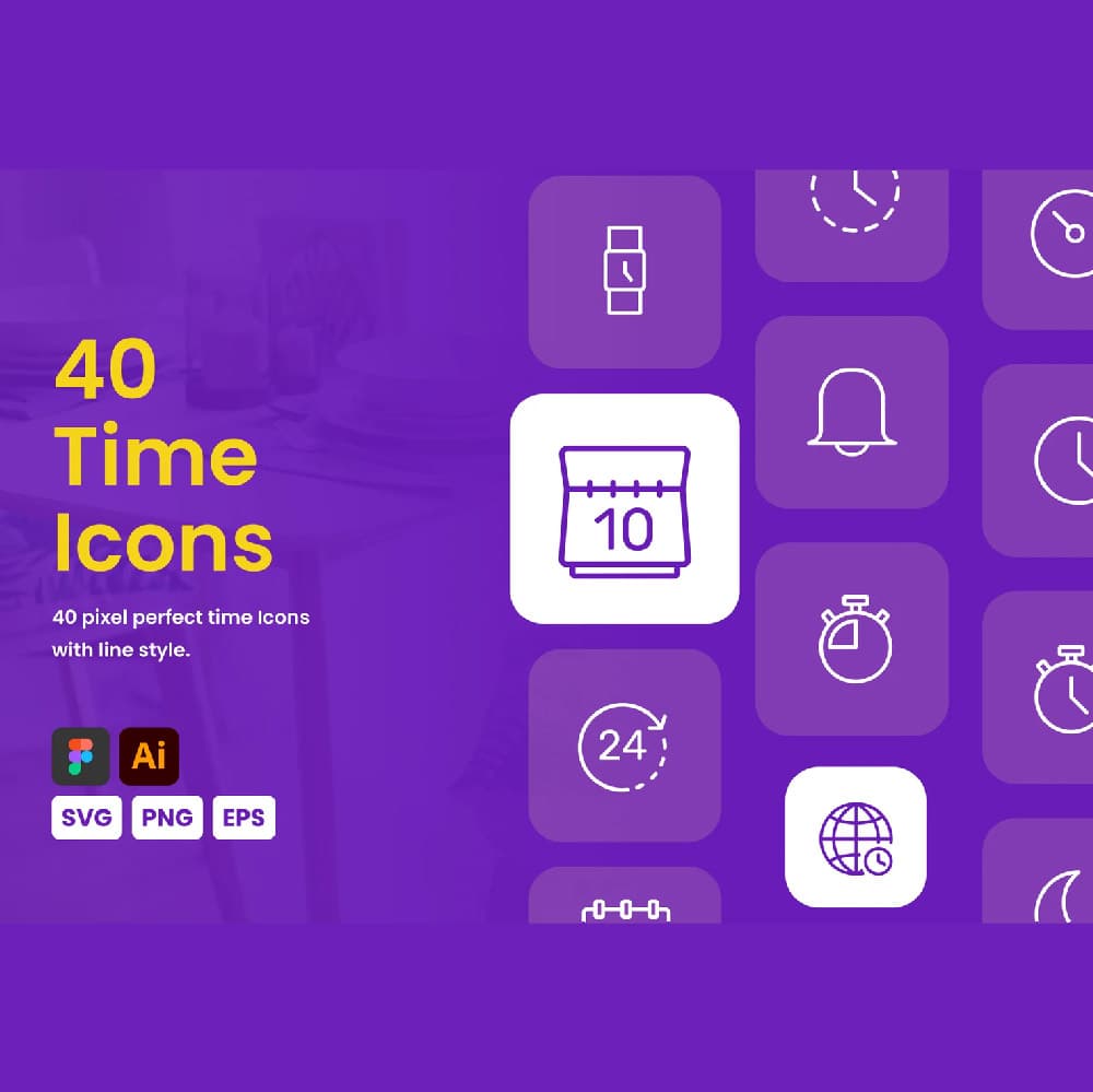 40 آیکن زمان