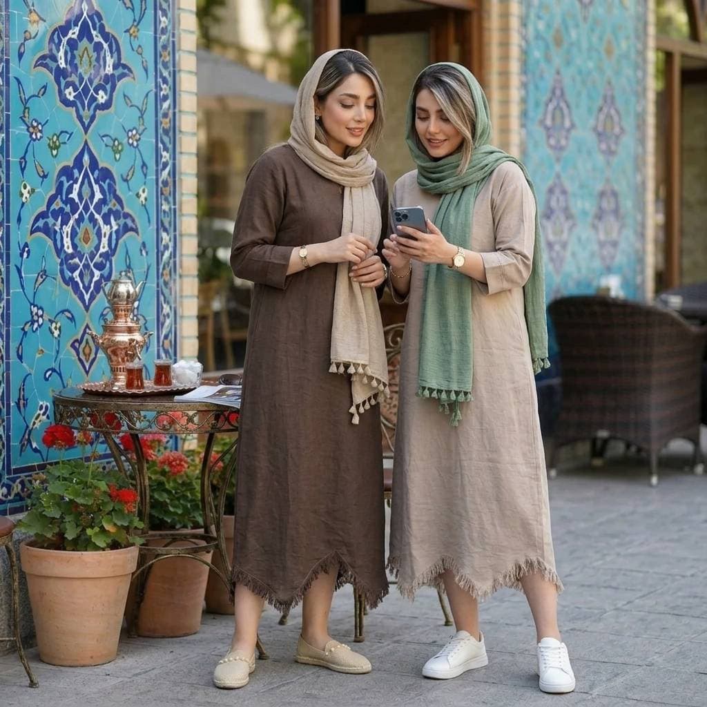 مانتو پیراهن الیزابت خنک زنانه (ضمانت اصالت) ارسال رایگان — تصویر ۲