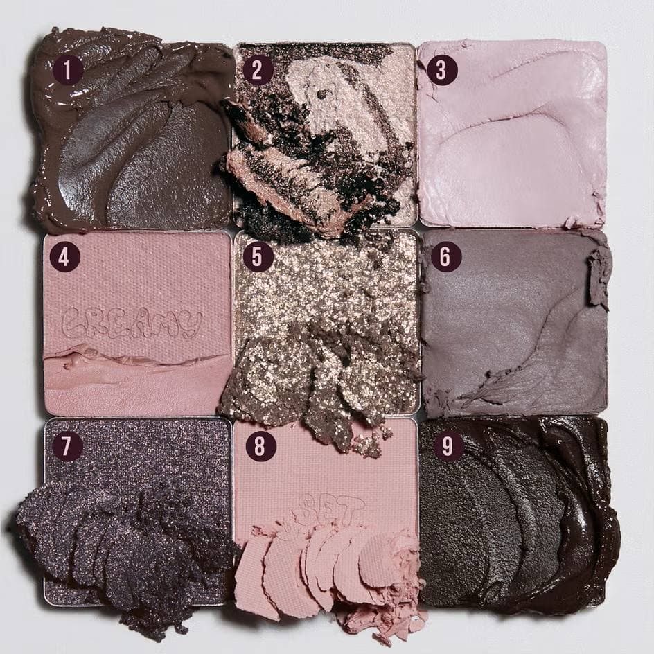 پالت سایه هدی بیوتی مدل Greige | Huda Beauty Creamy Obsessions Eyeshadow Palette – Greige — تصویر ۴