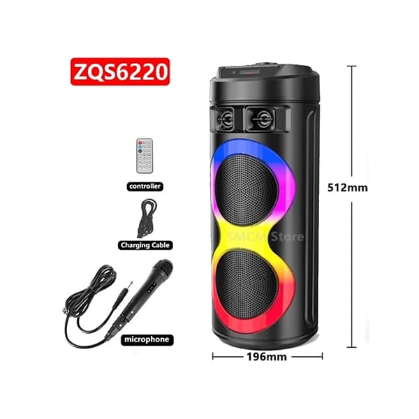 اسپیکر بلوتوثی مدل ZQS-6220 اینچ 6.5