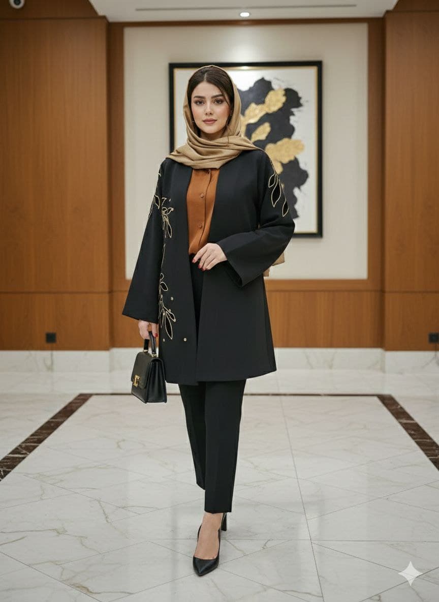 مانتو سارین کد 1022 زنانه مجلسی(ضمانت اصالت) ارسال — تصویر ۳
