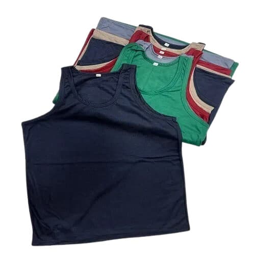 زیرپوش زیرمردانه رکابی پنبه پلی استر رنگی ( 12 عددی )