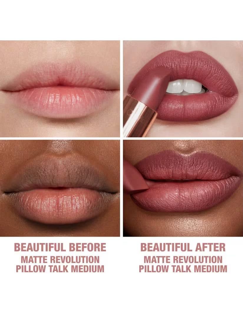 رژ لب مات شارلوت تیلبری رنگ Pillow Talk Medium | Charlotte Tilbury Matte Revolution Lipstick – Pillow Talk Medium (3.5g) — تصویر ۹