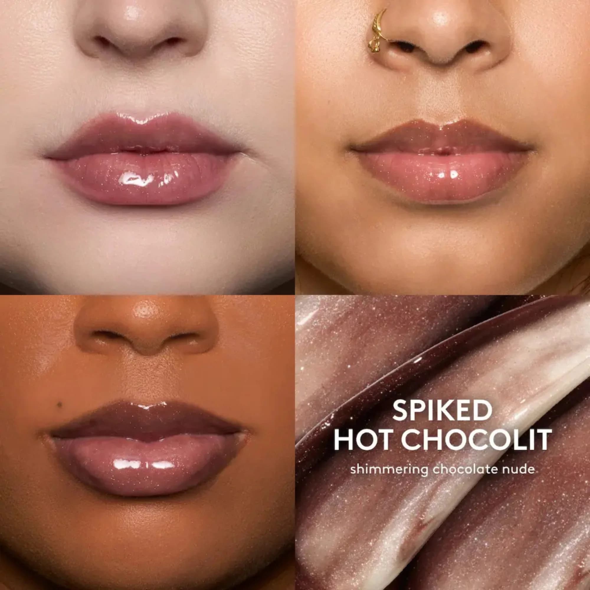 لیپ گلاس فنتی بیوتی رنگ Spiked Hot Chocolit | Fenty Beauty Gloss Bomb Stix Shimmer Lip Luminizer – Spiked Hot Chocolit (9ml) — تصویر ۳