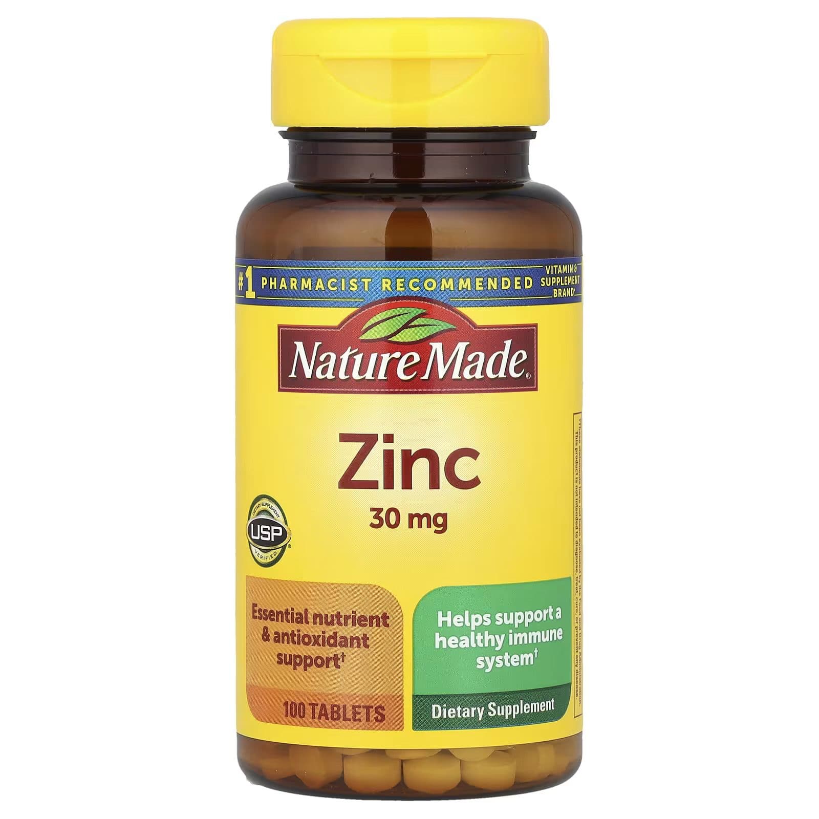 زینک ۳۰ میلی‌گرم نیچر مید ۱۰۰ عددی | Nature Made Zinc 30mg (100 Tablets)