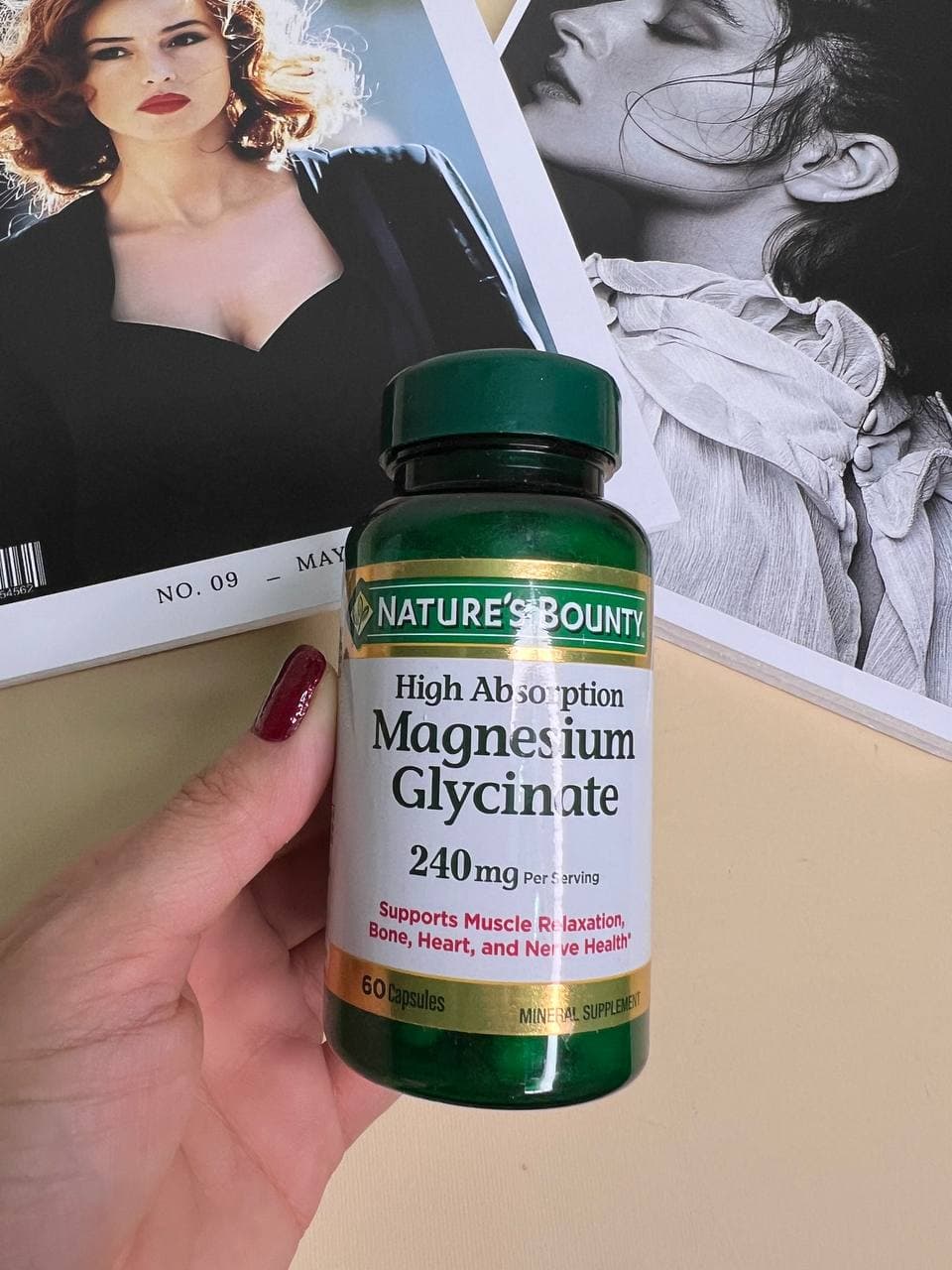 منیزیم گلیسینات نیچرز بونتی ۶۰ عددی | Nature’s Bounty High Absorption Magnesium Glycinate 240mg (60 Capsules) — تصویر ۴