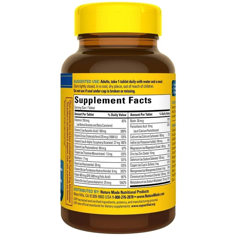 مولتی ویتامین بانوان نیچر مید ۹۰ عددی | Nature Made Multi For Her Multivitamin – 90 Tablets — تصویر ۳