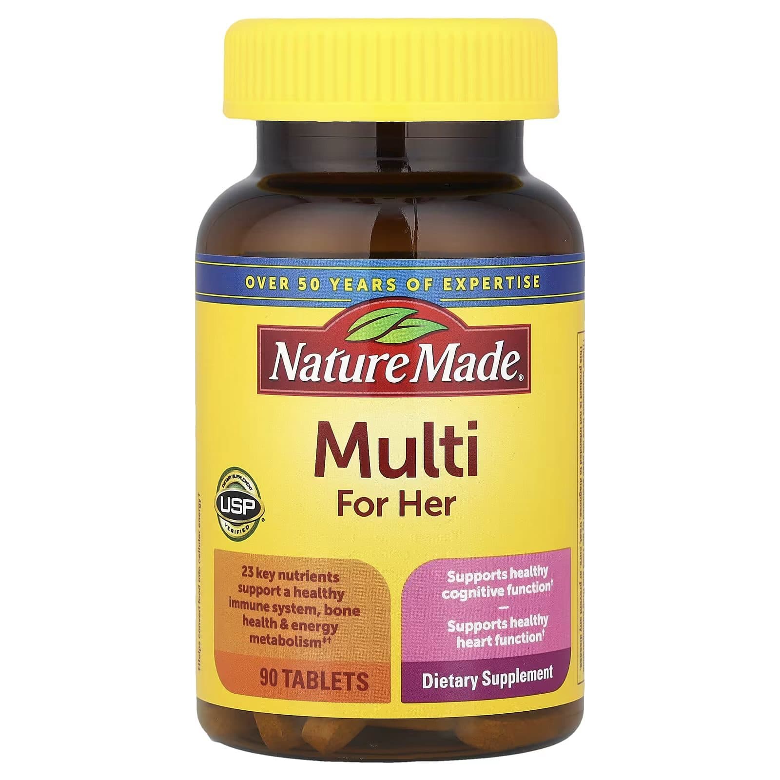 مولتی ویتامین بانوان نیچر مید ۹۰ عددی | Nature Made Multi For Her Multivitamin – 90 Tablets