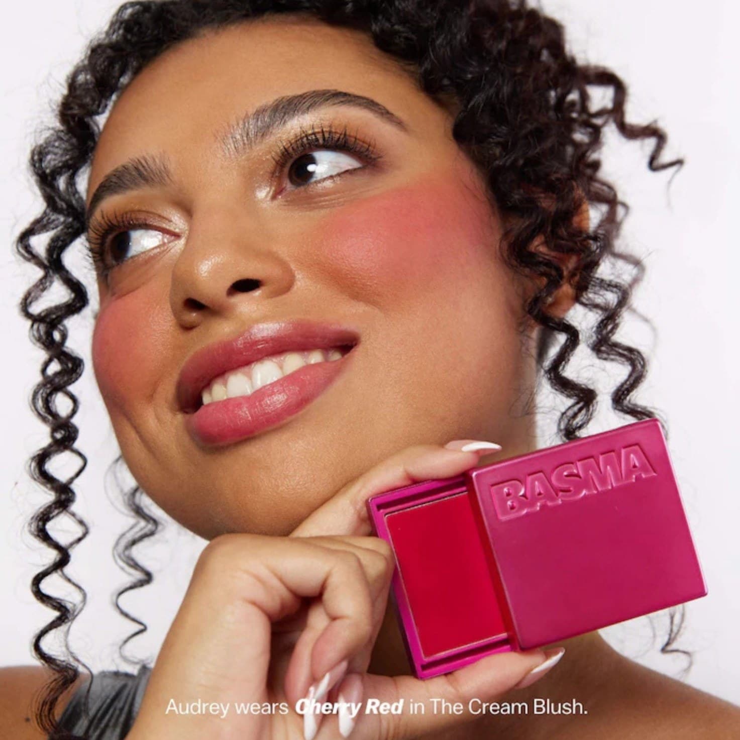رژگونه کرمی باسما بیوتی رنگ Cherry Red مینی سایز | BASMA Beauty The Cream Blush – Cherry Red Mini