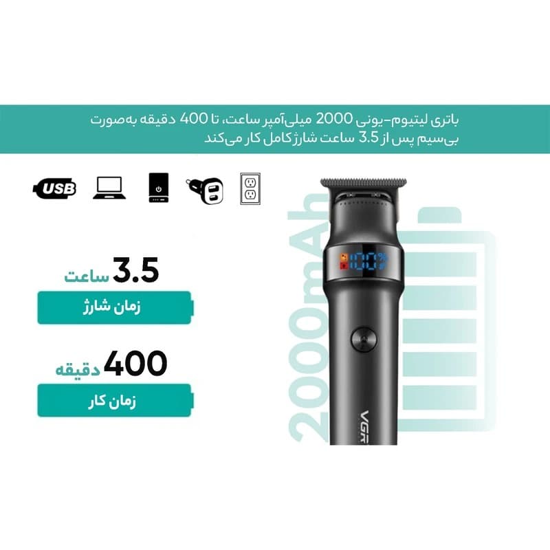 ماشین اصلاح موی سر و صورت وی جی آر VGR V_987 — تصویر ۹