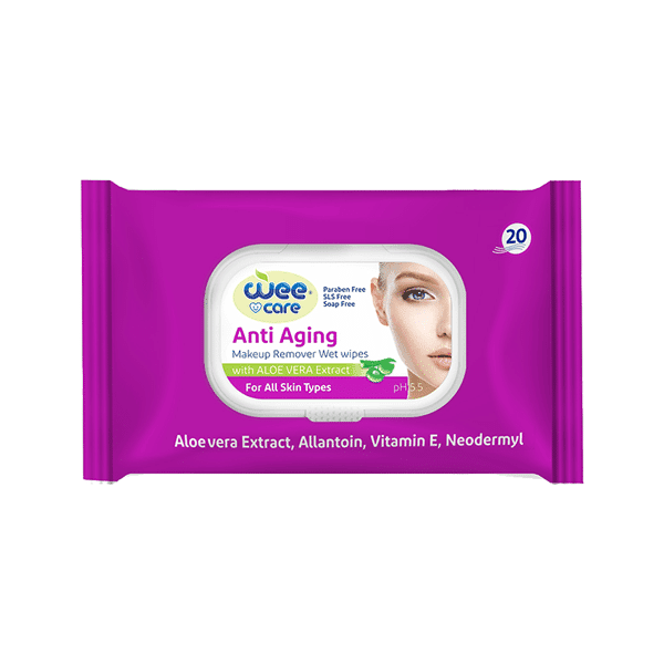 دستمال مرطوب پاک کننده آرایش 20 برگی wee (ضد پیری)