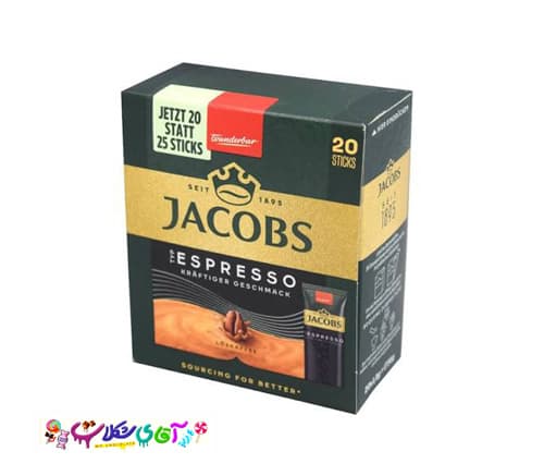 قهوه اسپرسو جاکوبز فوری بسته 20 عددی JACOBS