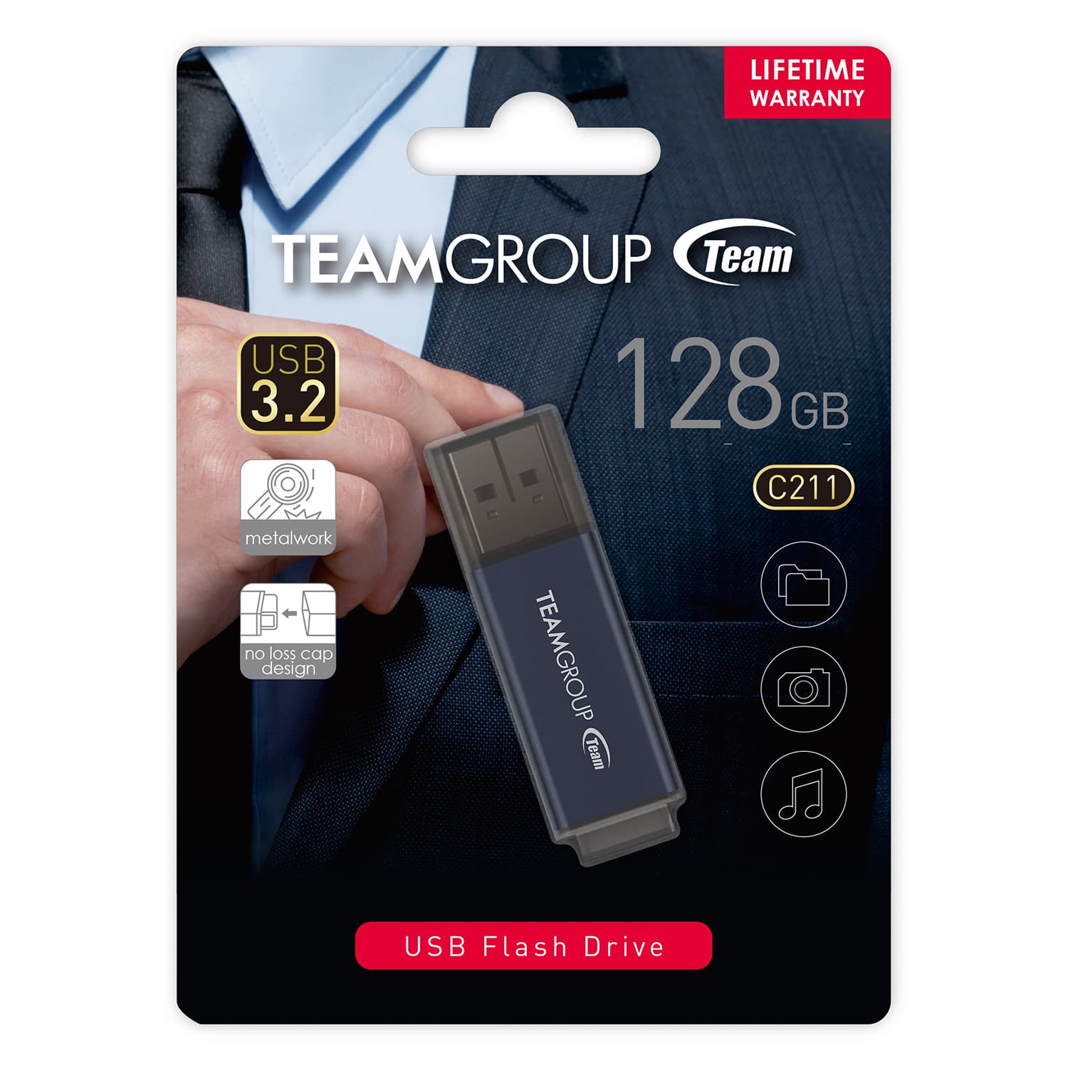 فلش مموری تیم گروپ مدل C211 USB 3.2 ظرفیت 256 گیگابایت — تصویر ۳