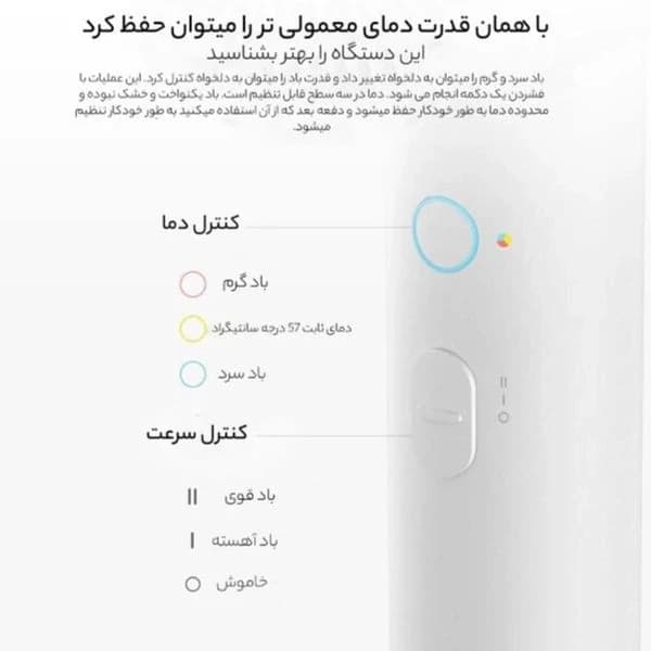 سشوار شیائومی مدل Mijia Ionic Hair Dryer H300 — تصویر ۳